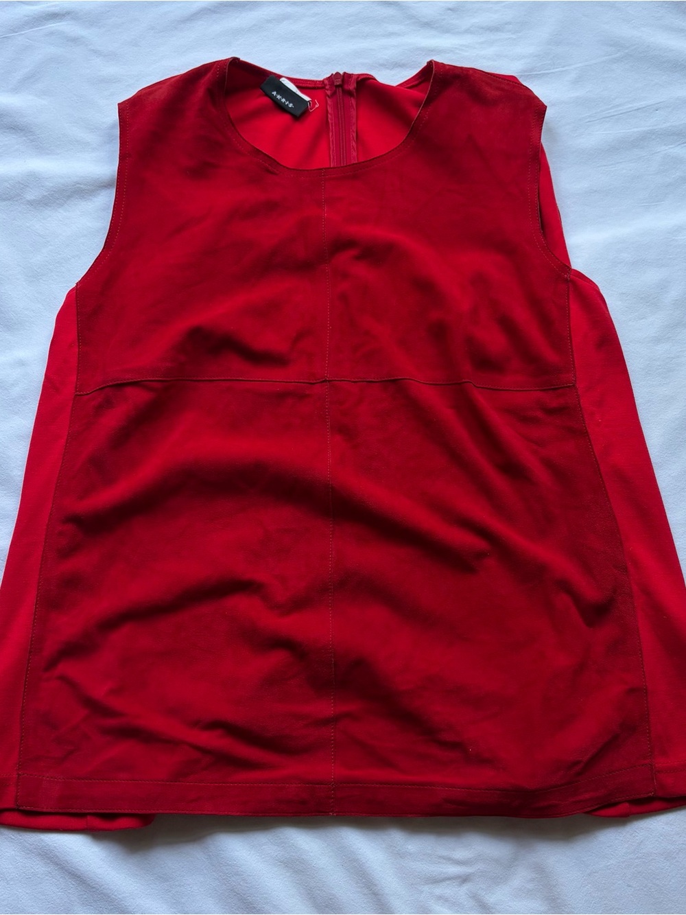 Akris Punto Sleeveless Red Suede Top